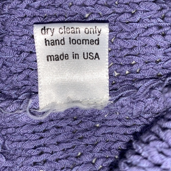 SU-ZEN Lavender Cotton”Ribbon Knit” Sweater flutter cuffs & hem #SweaterWeather - Picture 5 of 5